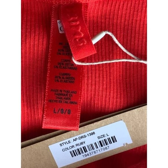 SKIMS Cotton Rib Tank Dress Ruby Bodycon Mini Ribbed Womens Large L NEW NWT - Picture 6 of 9